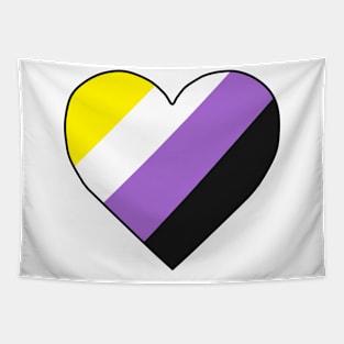 Nonbinary Pride Heart Tapestry