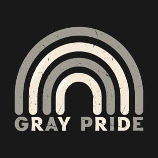 Gray Pride Retro Rainbow Deign T-Shirt