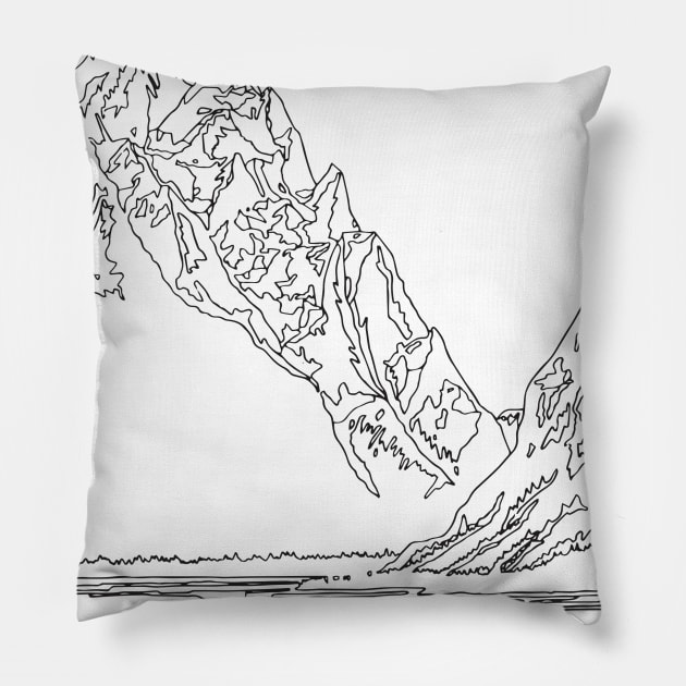 GRAND TETON Pillow by TheCosmicTradingPost