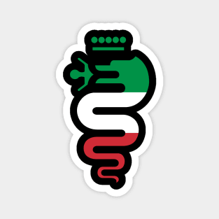 the snake green white red Magnet