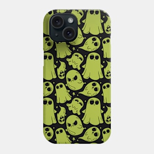 Cute Spooky Ghosts Retro Groovy Green Ghost Slime Phone Case