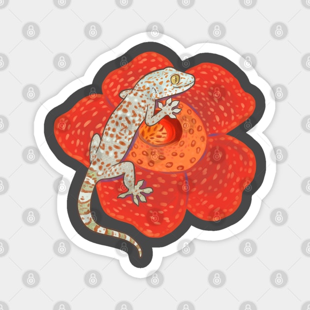 Tokay Gecko and Rafflesia Magnet by starrypaige