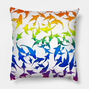 Harmony Rainbow Fish Mandala Pillow