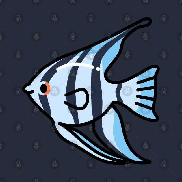 Blue Zebra Angelfish by littlemandyart