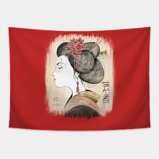 Japanese Geisha retro design Tapestry