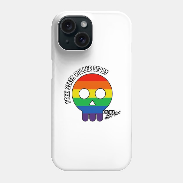 New Logo Rainbow Phone Case by Free State Roller Derby