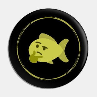 Thinking Fish Emoji Green Pin