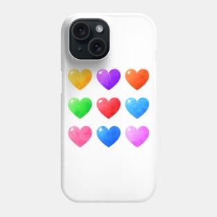 Colorful watercolor hearts Pack Phone Case