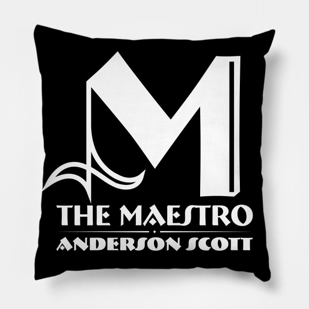 Maestro White Logo Pillow by HTW Shop