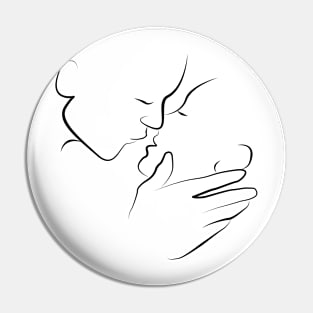 A Couple Kissing Line Art Illustration On White Pin