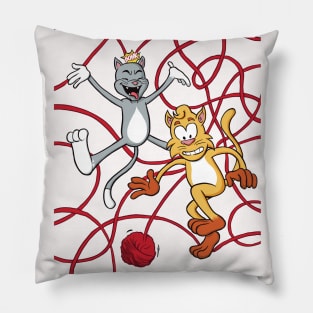 Cats At Play Pillow