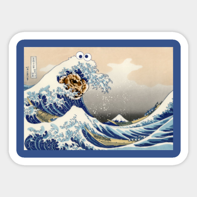 The Great Cookies Off Kanagawa Cookie Monster Sticker Teepublic