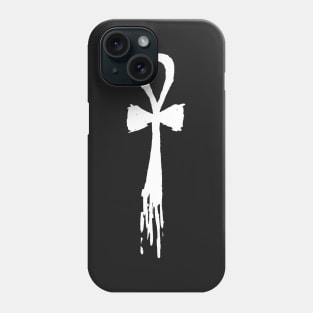 Dark and Gritty Ankh (white) Phone Case