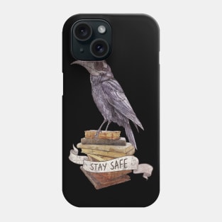 : Crow Plague Doctor Say quote stay safe vintage style Phone Case