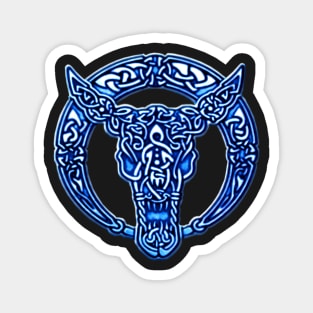 Blue Celtic Bull Celtic Knots Magnet