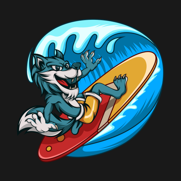 Surfing Wolf by JagatKreasi