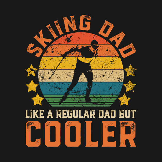 Skiing Dad Funny Vintage Skiing Father's Day Gift by Damsin
