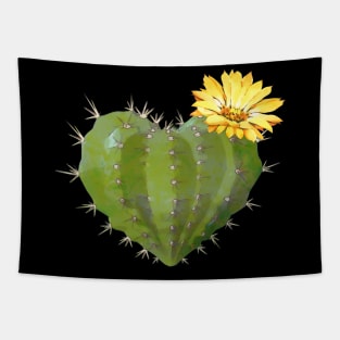 Cactus heart watercolor jellow flower Tapestry