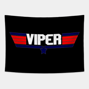 "Viper" 80's action movie design Tapestry