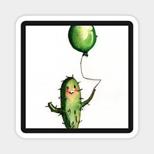 Happy cactus with a balloon Magnet