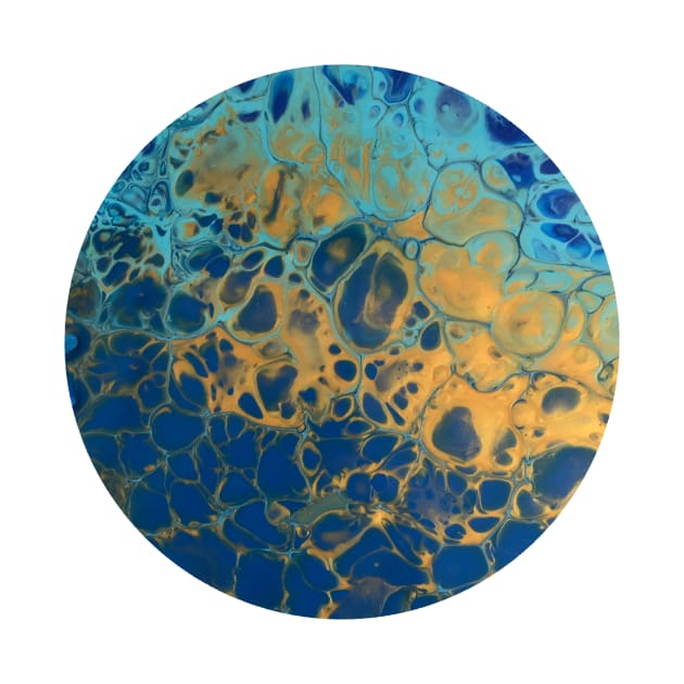 Blue and Yellow / Acrylic Pouring by nathalieaynie