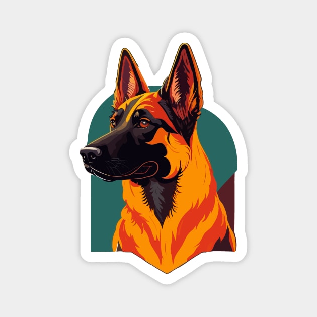 Belgian Malinois Portrait Magnet by SpriteGuy95