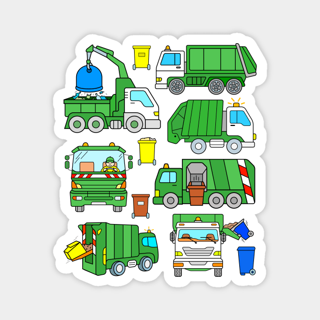 Green Garbage Truck Design Magnet by samshirts