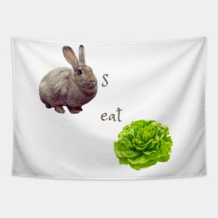 Rabbits Eat Lettuce Tapestry