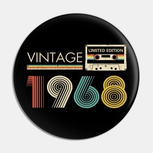 55th Birthday Vintage 1968 Limited Edition Cassette Tape Pin