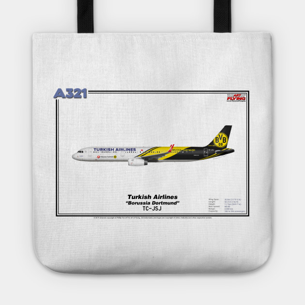 Airbus A321 Turkish Airlines Borussia Dortmund Art Print By Theartofflying