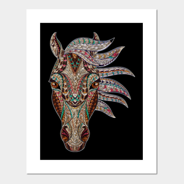 Horse Tribal Abstract Art Native American Geometric Horse