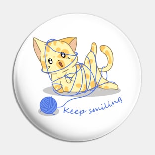 Happy Cat Keep Smiling Pin