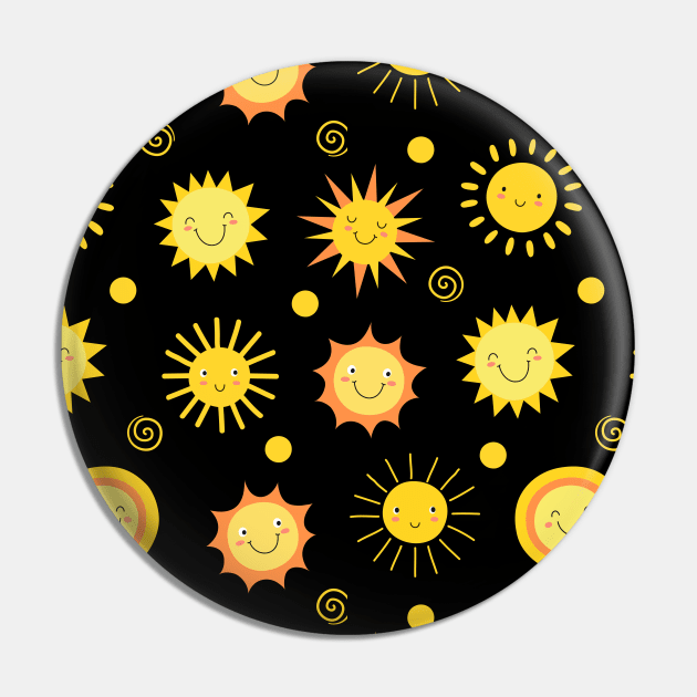 Cute Laughing Sun pattern Pin by Eskitus Fashion