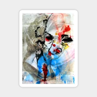 Abstract Ink Painting Portrait Magnet