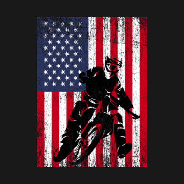 Dirt Bike American Flag Shirt 4th Of July T Shirt Gifts