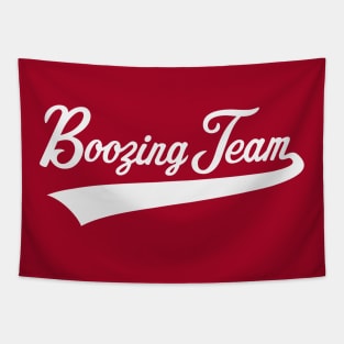 Boozing Team Lettering (Beer / Alcohol / White) Tapestry