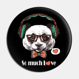 Musician Panda t-shirt Pin