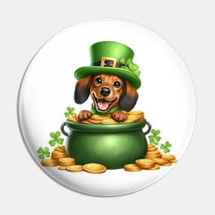 St Patricks Day Dachshund Dog Pin