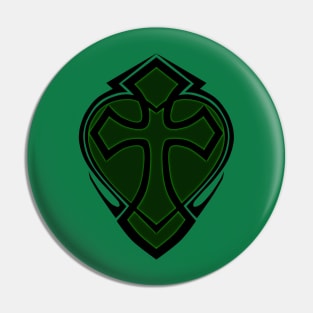 Cross & Heart - Green Pin