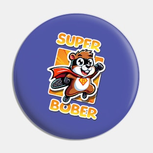 Superhero Bober | Bóbr Comic Book | Polish Beaver | Meme from Poland | Slav | Slavic Pin