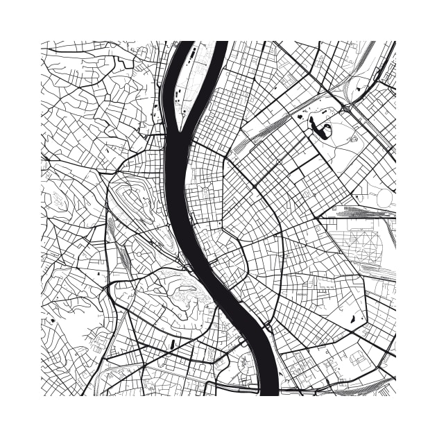 Budapest Map City Map Poster Black and White, USA Gift Printable, Modern Map Decor for Office Home Living Room, Map Art, Map Gifts by 44spaces