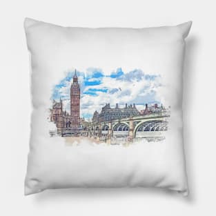 London - Houses of Parliament Pillow