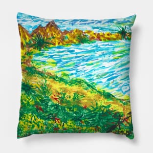 Flowers by the beach Pillow