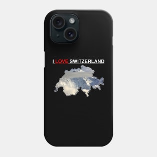 I Love Switzerland Snow Covered Mountain Peak Phone Case