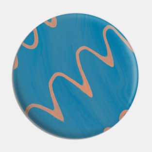 Orange Waves Pin