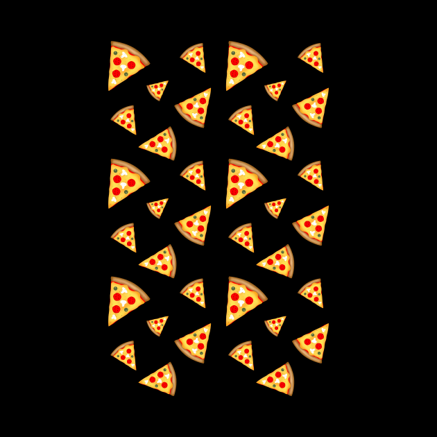 Cool and fun pizza slices pattern on Black by PLdesign