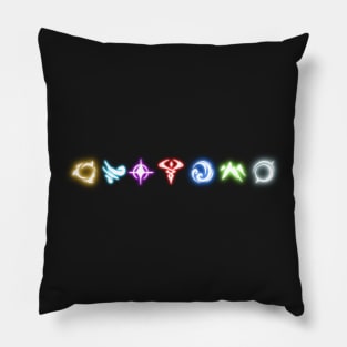 Neon Primal Symbols Pillow