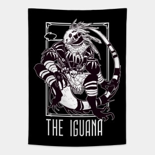 THE IGUANA (BLACK BG) Tapestry