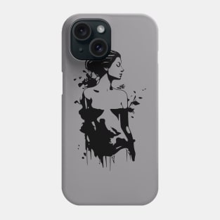 black fashion drawing Phone Case