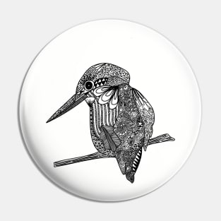 Manuk the Bird - Monochrome line art Pin